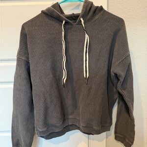 Aerie Charcoal Hooded Women's Sweater